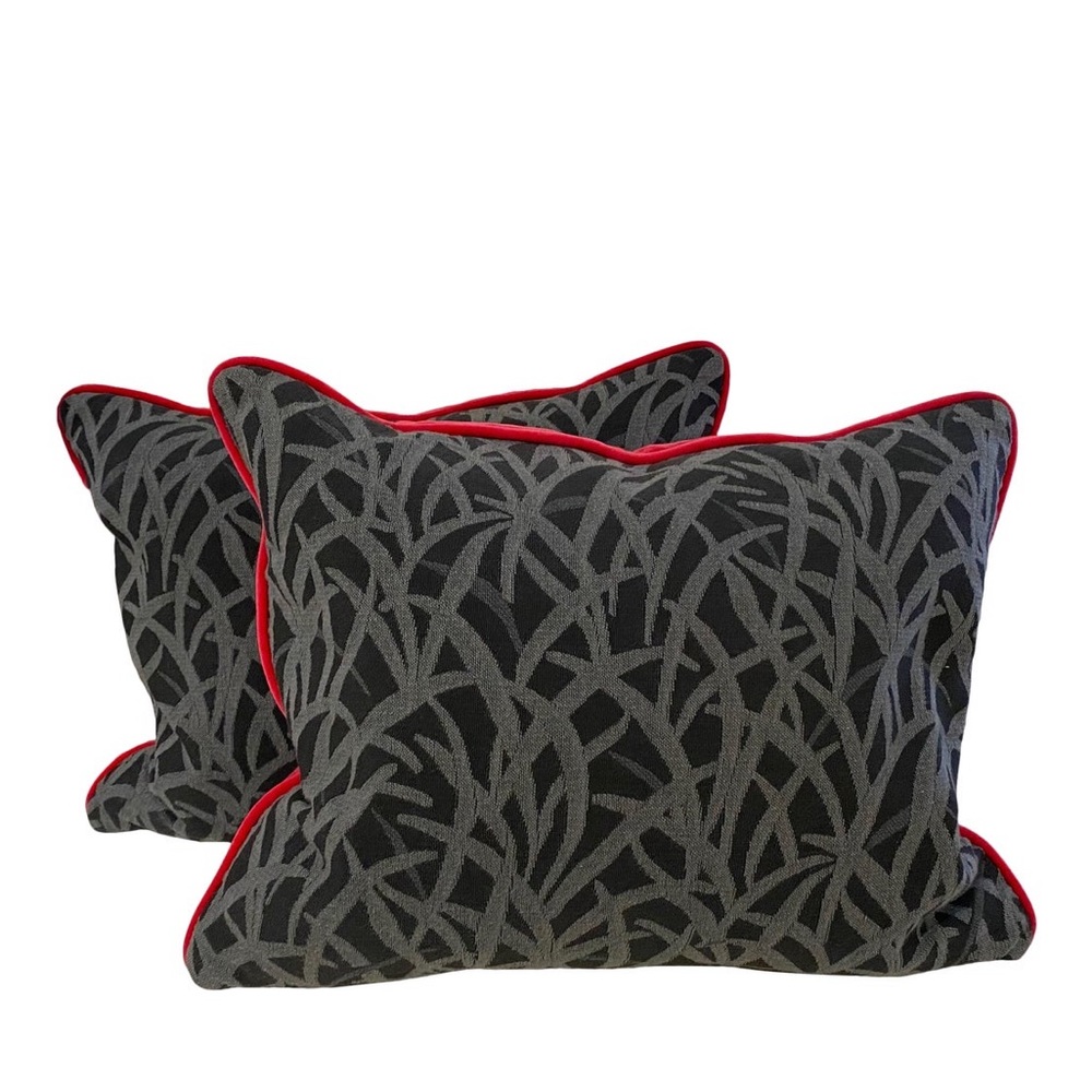 Manuel Canovas Decorative Throw Pillows Navy & Pink S/2